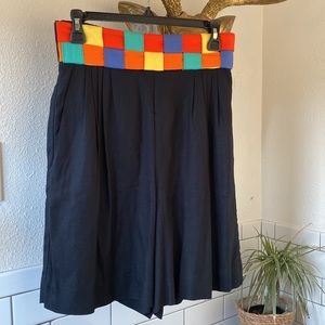 90s‎ color block culottes shorts
